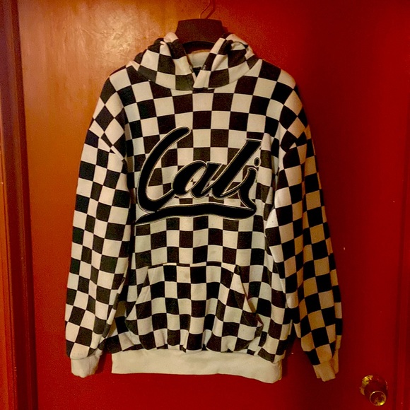black and white checkered hoodie